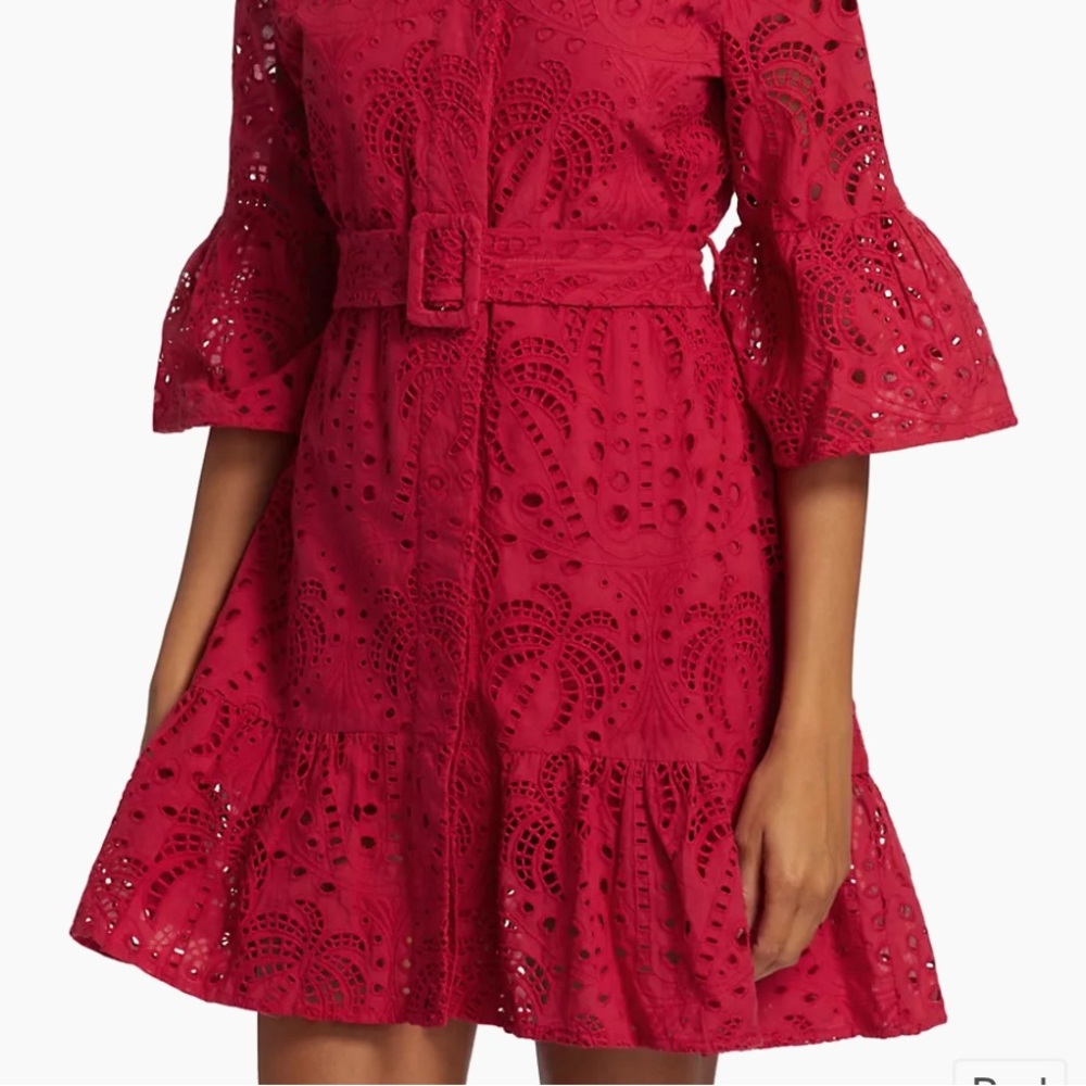 NWT Farm Rio Eyelet Belted Dress Large
